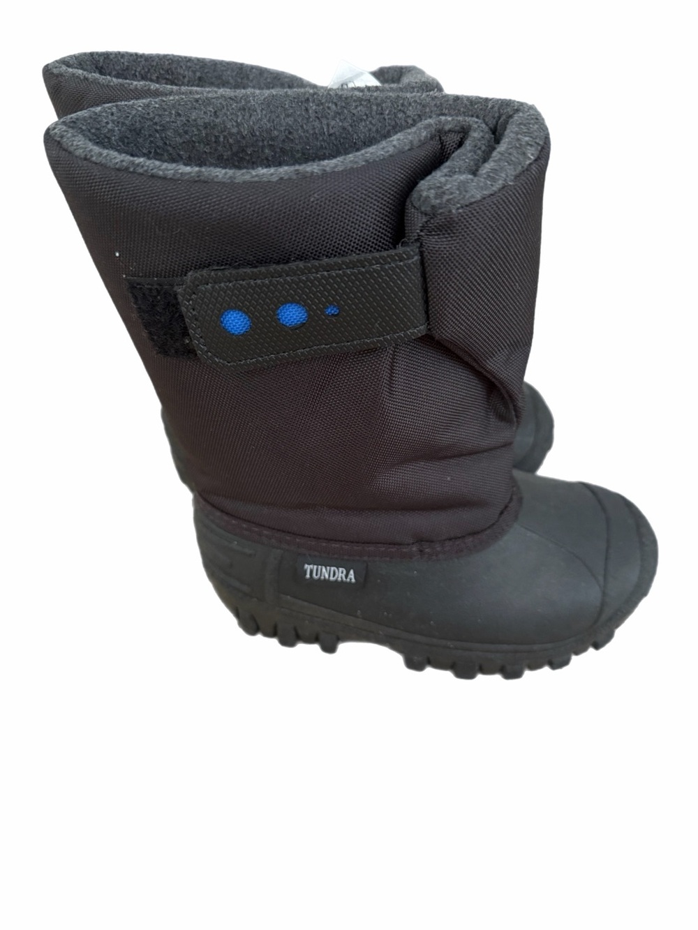 Tundra Teddy Kids Black Snow Boots with Blue Accent - Size 9T